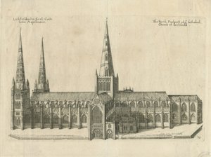 Lichfield Cathedral - South View: kopparplåtgravyr, nd [?mitten av 1600-talet]