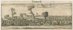Tamworth - Panorama: kopparplåtgravyr och [1600-talet]