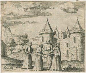Tamworth Castle - Fönsterglas: gravyr och [?1600-talet] (tryck)
