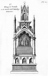 Tomb of Little Saint Hugh of Lincoln, från Anglia Judaica av De Blessiers Tovey, publicerad i Oxford, 1738
