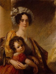 Mrs John Clerk Maxwell född Frances Cay och hennes son James, 1833.