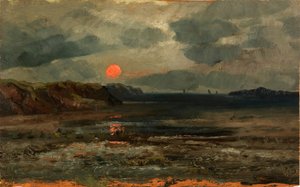 Soluppgång över fiskevatten--Maine av William E. Norton