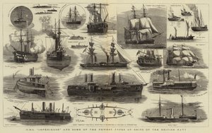 H M S Imperieuse och några av de nyaste typerna av den brittiska flottans fartyg