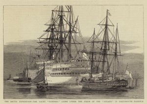 Den arktiska expeditionen, båten Pandora ligger under Serapis