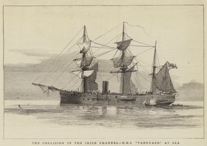 Kollisionen i den irländska kanalen, HMS Vanguard at Sea av William Edward Atkins