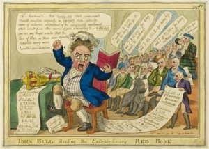 John Bull läser den extraordinära röda boken