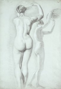 Figurstudier (penna på papper) av William Etty
