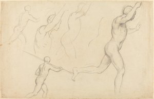 Studier av män som springer av William Etty
