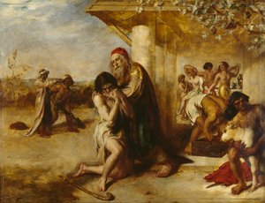 Den ångerfulla förlorade mannens återkomst till sin far, före 1841 av William Etty