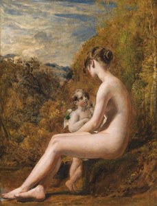 Venus och Amor (olja på kvarnbräda)