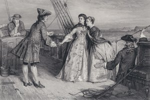 Illustration för The Pirate av Sir Walter Scott (gravyr)
