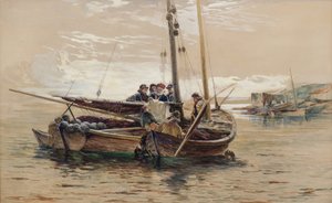 Läser krigsnyheterna av William Fleming Vallance