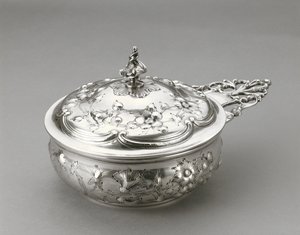 Porringer med lock, ca 1856 (silver) av William Forbes