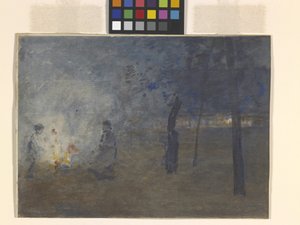 Brinnande löv (akvarell på papper)