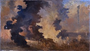 Dieppe, augusti 1942 (olja på duk) av William Francis Longstaff