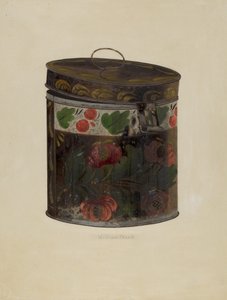Toleware plåtburk, ca. 1937.
