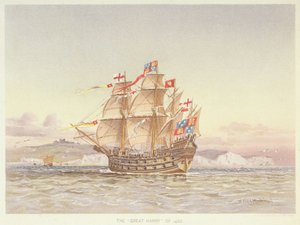 "Den store Harry" (färglitografi) av William Frederick Mitchell