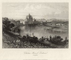 Allmän vy, över Gomati, Chuttur Munzil, Lucknow. av William French