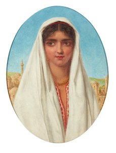 Porträtt av en arabisk flicka (olja på panel)