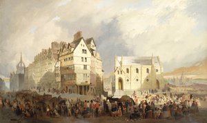 Utsikt över Lawn Market, Edinburgh