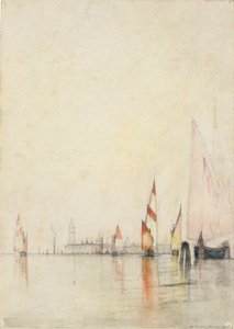 Båtar på lagunen, Venedig av William Gedney Bunce