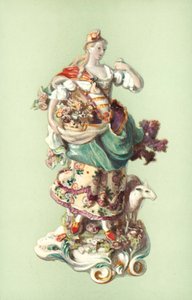 Figur av en herdinna, Chelsea (färg litho) av William Gibb