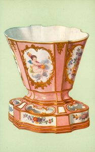 Vas, Sevres, ros Pompadour (färg litho)