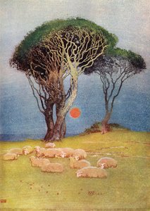 Midsommarnatt (färg litho)