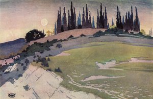 The Passing of the Crescent, Umbrien (färg litho)
