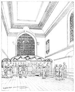 Interiör av Guildhall Chapel, City of London, 1886