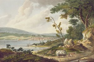 Newburg, nr 14 från Hudson River Portfolio, graverad av J. Hill, 1821-25