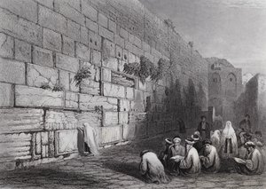 judar" Place of Wailing, Jerusalem av William H. Bartlett