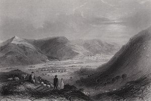 Berget Gerizim och Nablousdalen, från berget Ebal (gravyr)