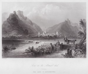 Scen i Altmuhl-thal, Bayern (gravyr) av William H. Bartlett