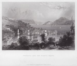 Therapia och jättens grav (gravyr) av William H. Bartlett