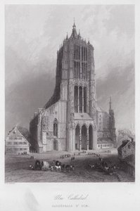 Ulms katedral (gravyr) av William H. Bartlett