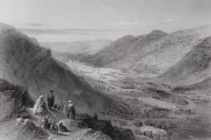 Sichems och Nablous dal, det gamla Shechem (gravyr)