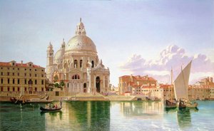 En utsikt över Santa Maria Della Salute, Venedig (olja på duk) av William H. Burnett