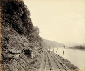 Cathedral Rocks, Susquehanna River nära Meshoppen, för Lehigh Valley Railroad av William H. Rau
