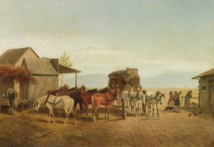 California Stagecoach Halt, 1875 av William Hahn