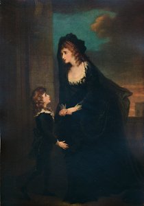 Mrs. Siddons och hennes son i Isabellas tragedi, 1784, 1935 av William Hamilton