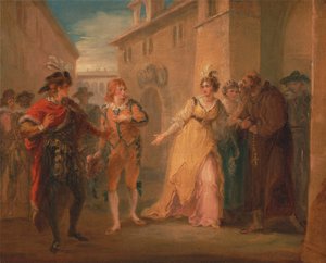Avslöjandet av Olivias trolovning, från "Trettondagsafton", akt V, scen i av William Hamilton