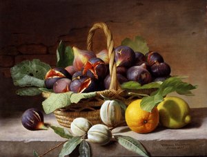 Stilleben med fikon och valnötter av William Hammer