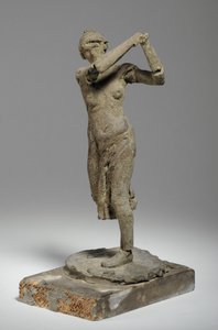 Maquette för figuren av en kvinnlig golfspelare (plasticine)
