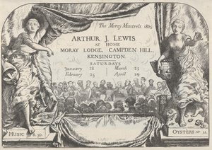 Moray Minstrels inbjudningskort av Arthur James Lewis, 1865. av William Harcourt Hooper