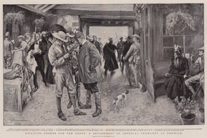 Väntar på order för fronten, en avdelning av kejserliga Yeomanry i Norwich av William Hatherell