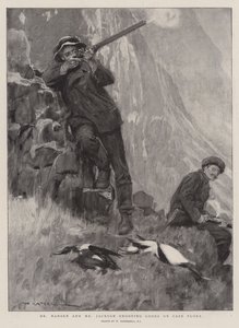 Dr Nansen och Mr Jackson skjuter lommar på Cape Flora av William Hatherell