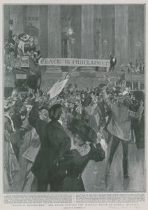 Peace is Proclaimed: Scenen utanför Mansion House på söndagskvällen av William Hatherell