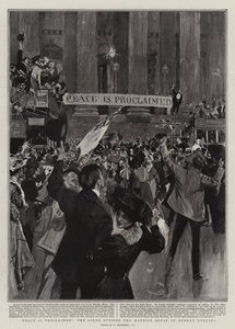 Fred proklameras, scenen utanför herrgården på söndagskvällen