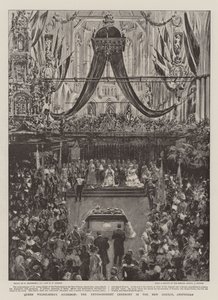 Drottning Wilhelminas tillträde, ceremonin på tronen i New Church, Amsterdam